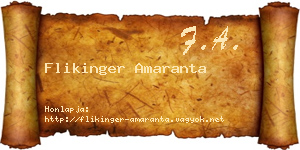 Flikinger Amaranta névjegykártya